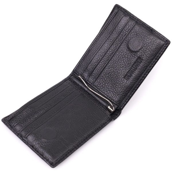 Отличный зажим из натуральной кожи ST Leather 22475 Черный