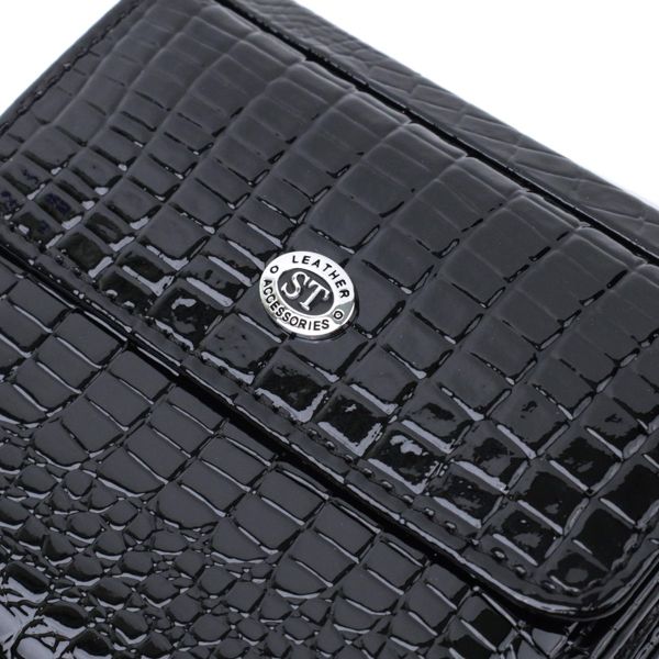 Женский фактурный кошелек из натуральной кожи ST Leather 22706 Черный