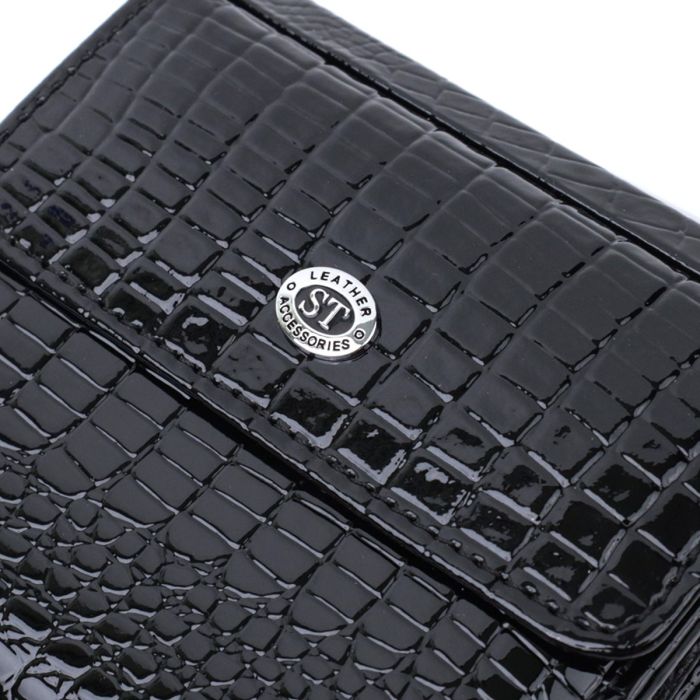 Женский фактурный кошелек из натуральной кожи ST Leather 22706 Черный