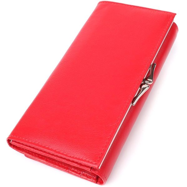 Красивый кошелек для женщин с монетницей из натуральной кожи ST Leather 23105 Красный