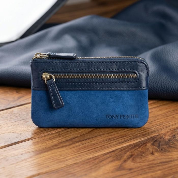 Ключница Tony Perotti из натуральной кожи Metropolis 359L navy (90016) Темно-синяя