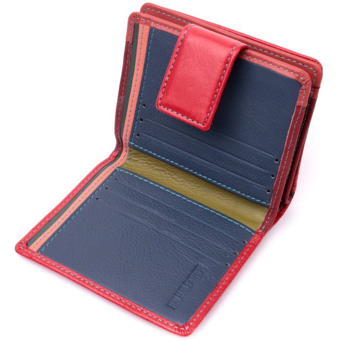 Женский вертикальный компактный кошелек из натуральной кожи ST Leather 19437 Красный