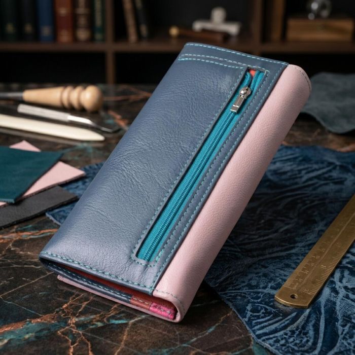 Женский практичный кошелек из натуральной кожи ST Leather 22521 Разноцветный