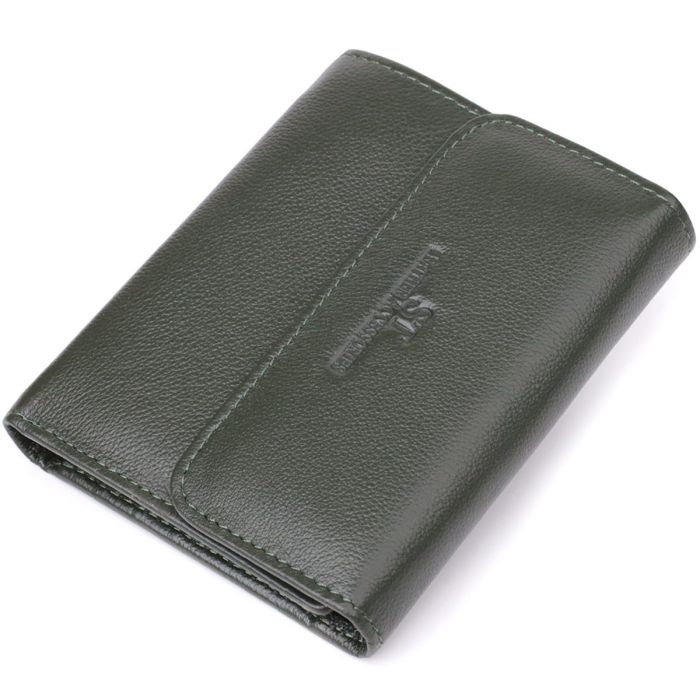 Стильный кошелек среднего размера из натуральной кожи ST Leather 23075 Зеленый
