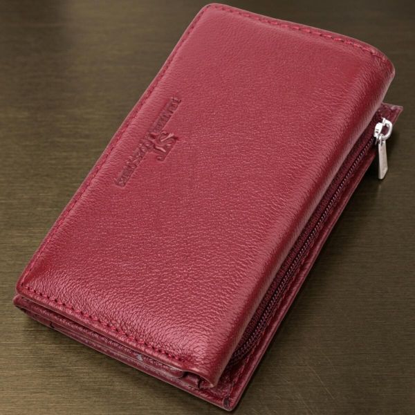 Кожаный женский кошелек в три сложения ST Leather 22489 Бордовый