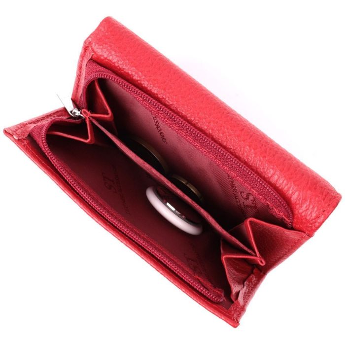 Кожаный удобный женский кошелек в три сложения ST Leather 22490 Красный