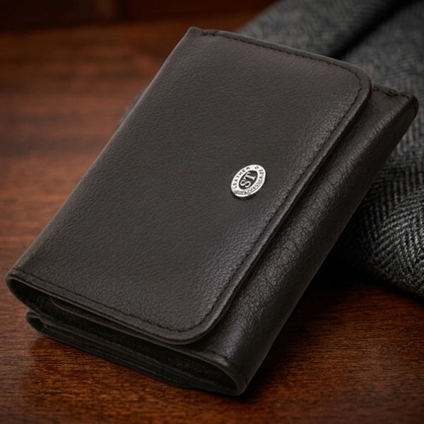 Кошелек для женщин горизонтального формату из натуральной кожи ST Leather 22722 Черный