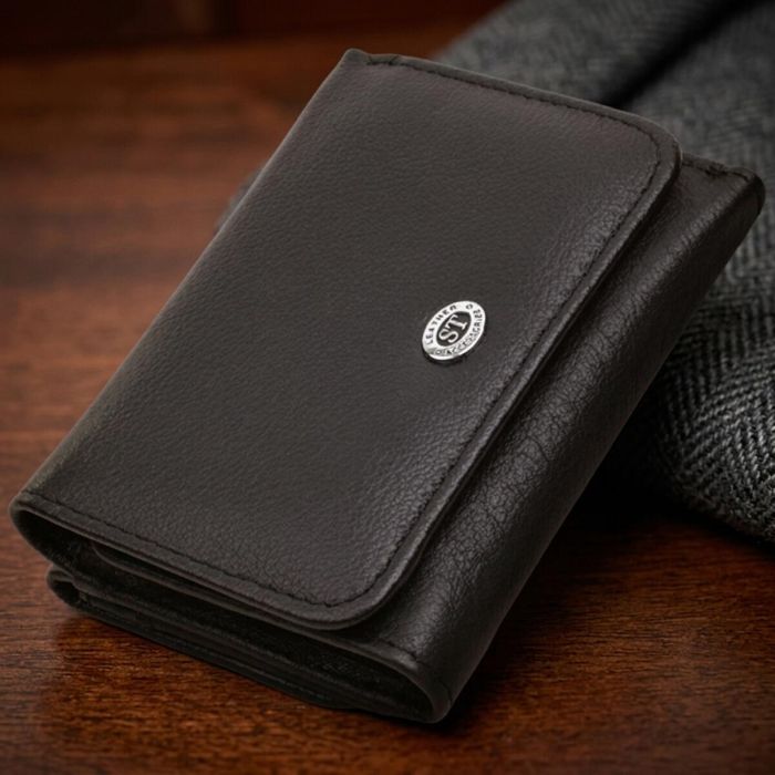 Кошелек для женщин горизонтального формату из натуральной кожи ST Leather 22722 Черный