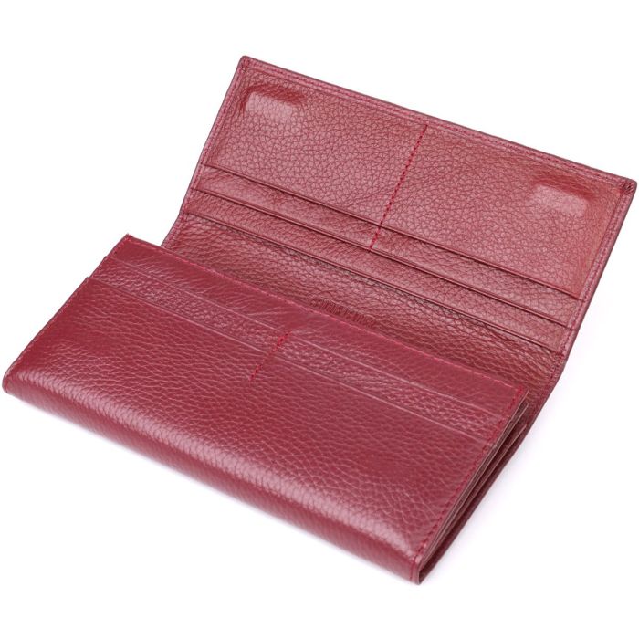 Практичный кошелек для женщин из натуральной кожи ST Leather 23098 Бордовый