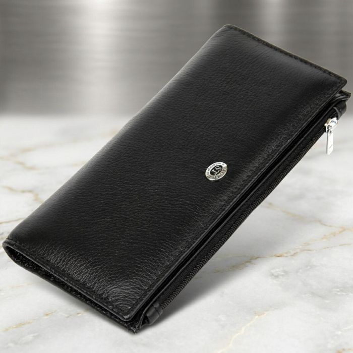 Практичный женский кожаный кошелек ST Leather 19378 Черный