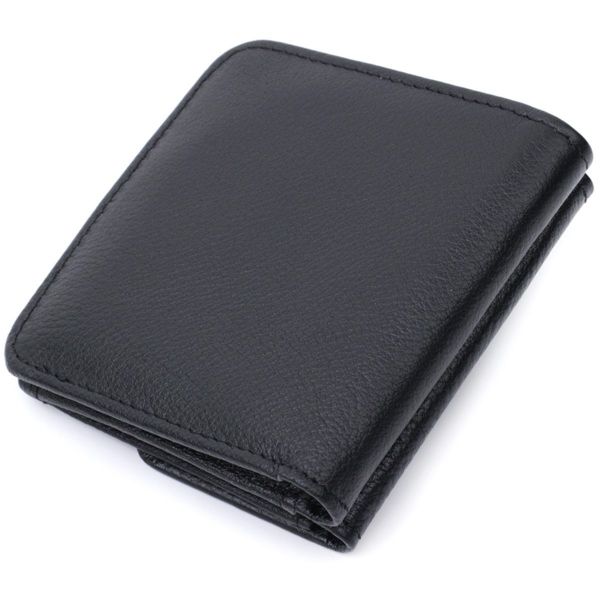 Женский кожаный кошелек для карт купюр и монет ST Leather 22690 Черный
