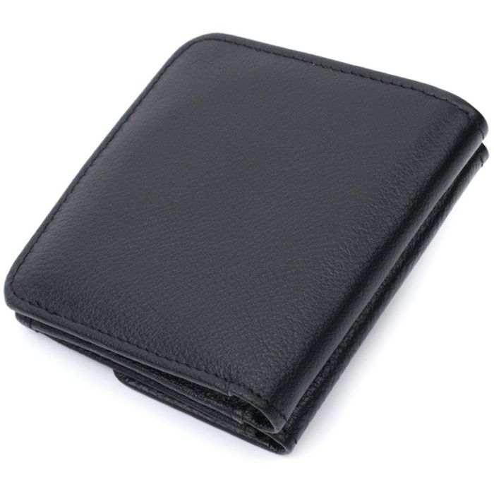 Женский кожаный кошелек для карт купюр и монет ST Leather 22690 Черный