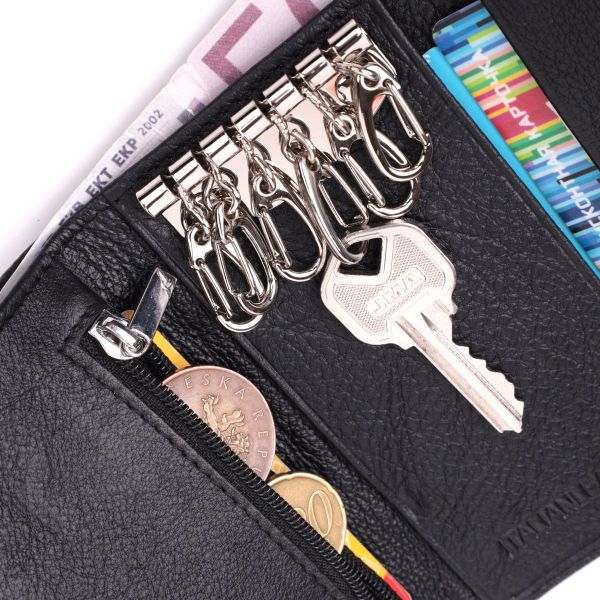 Вместительная ключница из натуральной кожи ST Leather 22477 Черный