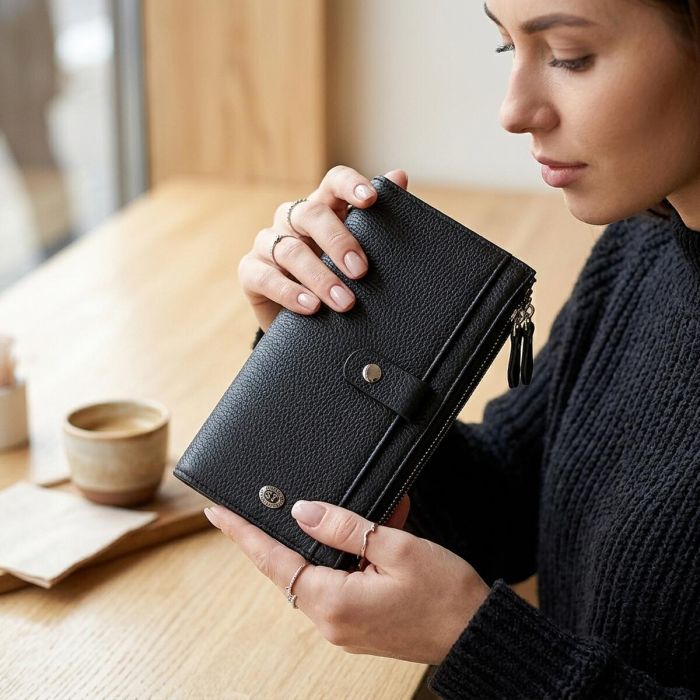 Кошелек ST Leather 18383 (ST420) надежный Черный