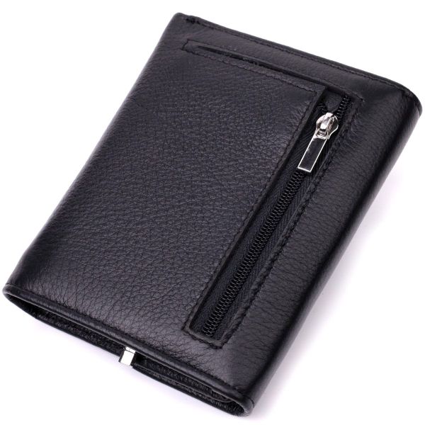 Симпатичный женский кошелек с монетницей из натуральной кожи ST Leather 19481 Черный