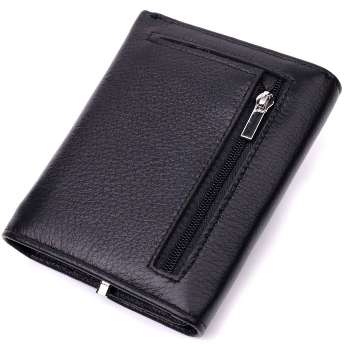 Симпатичный женский кошелек с монетницей из натуральной кожи ST Leather 19481 Черный