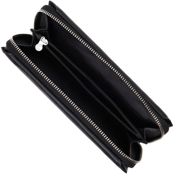 Кошелек клатч унисекс из натуральной кожи для карт и купюр ST Leather 19432 Черный
