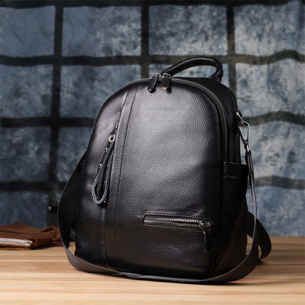 Женский рюкзак из натуральной кожи Vintage 23055 Черный