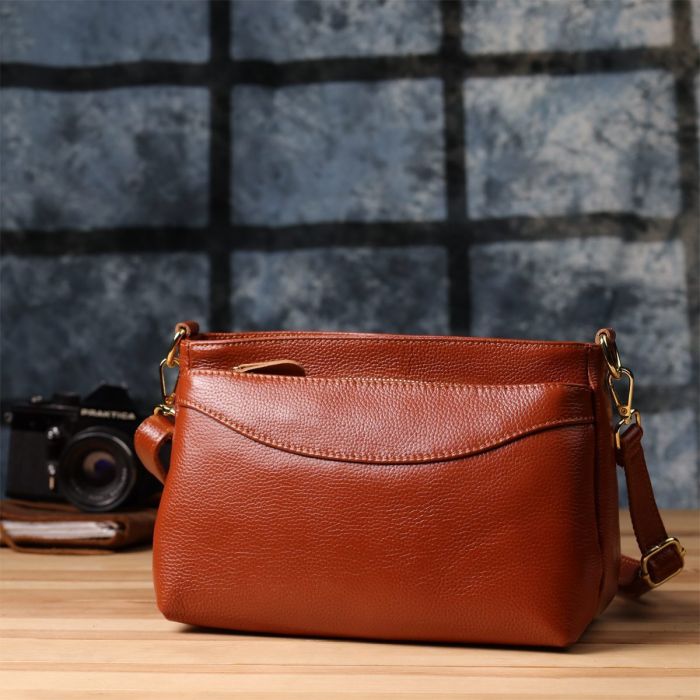 Женская сумка из натуральной кожи с формоустойчивым дном Vintage 22983 Коричневый