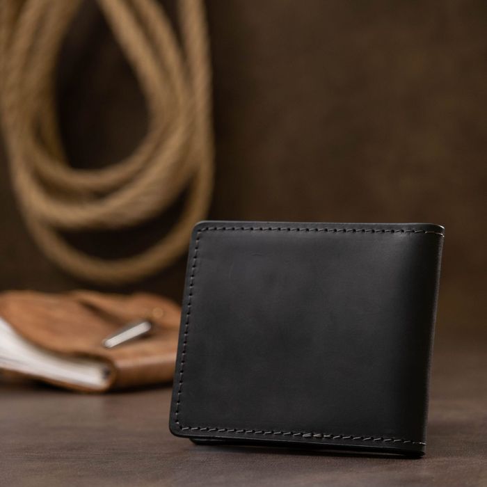Кожаная матовая обложка для удостоверения GRANDE PELLE 11525 Черный
