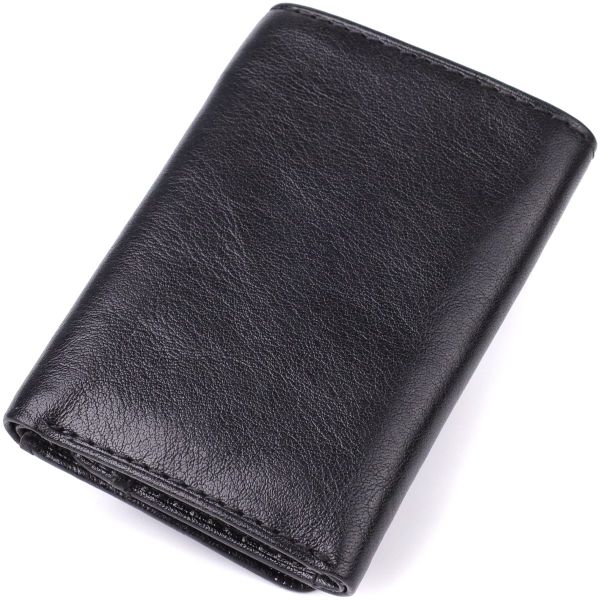 Компактный женский кошелек из глянцевой натуральной кожи Tony Perotti 20886_1 (1263 nero) Черный