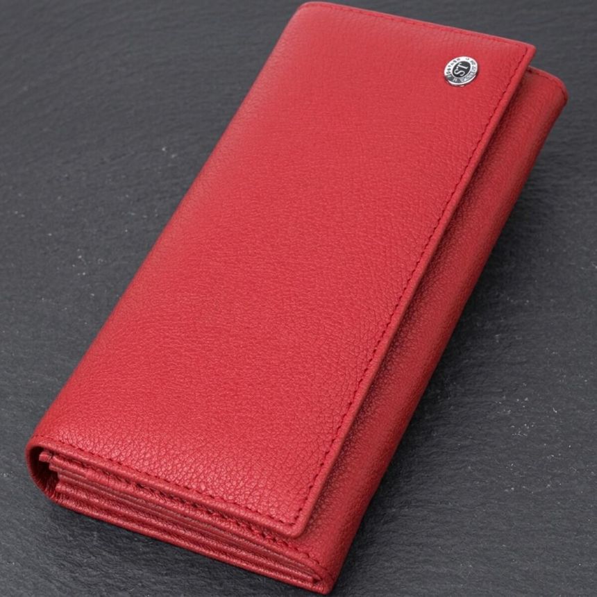 Женский вместительный кошелек из натуральной кожи ST Leather 23096 Красный