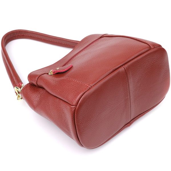 Женская кожаная сумка с тремя секциями Vintage 22981 Красный