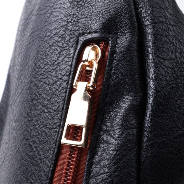 Удобная женская сумка через плечо с отверстием для наушников из экокожи Vintage 22787 Черный