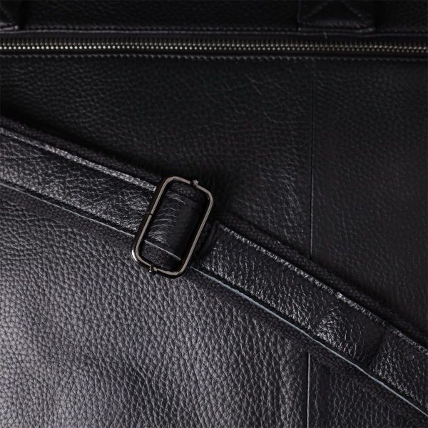 Вместительный портфель для мужчин из натуральной кожи Vintage 23043 Черный