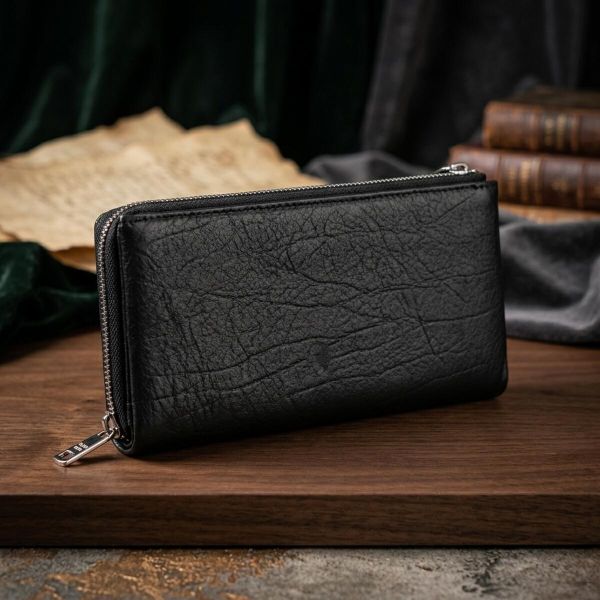 Вертикальный бумажник унисекс из мягкой натуральной кожи ST Leather 22743 Черный