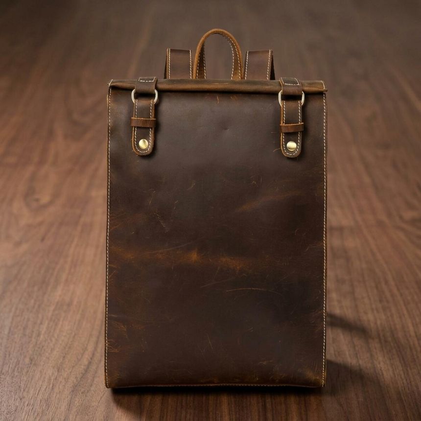 Рюкзак кожаный дорожный Vintage 14796 Коричневый