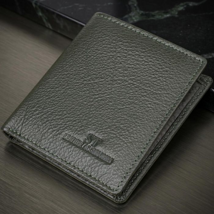Женский кошелек на магните из натуральной кожи ST Leather 23093 Зеленый