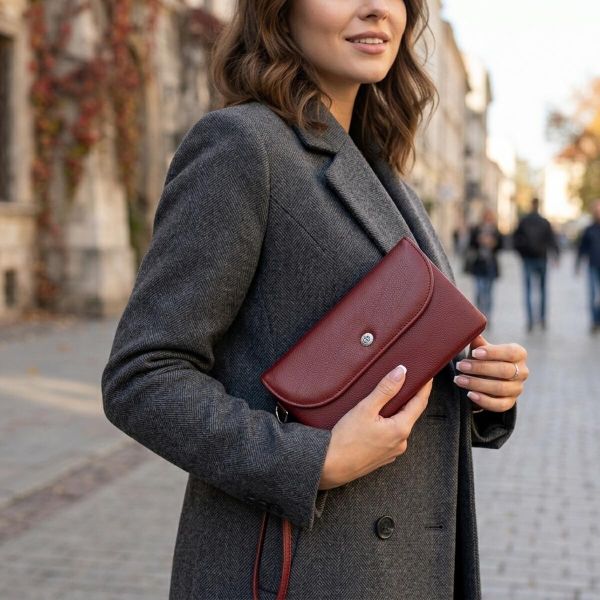 Клатч зі шкіри жіночий ST Leather 19318 Бордовий