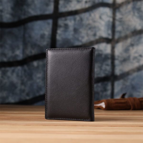Стильная обложка на паспорт универсального формата из натуральной кожи ST Leather 23078 Черный