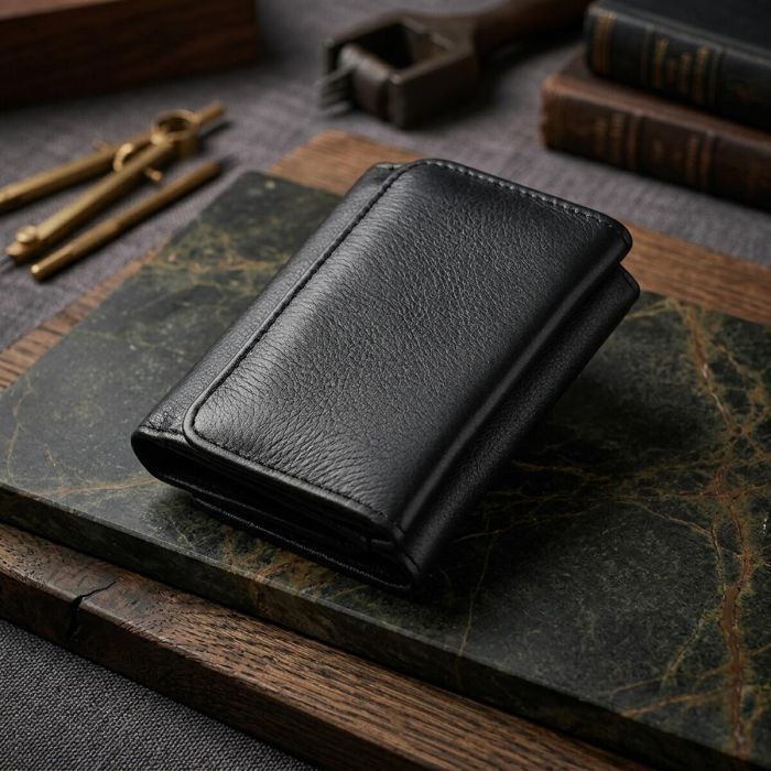 Кошелек для женщин горизонтального формату из натуральной кожи ST Leather 22722 Черный
