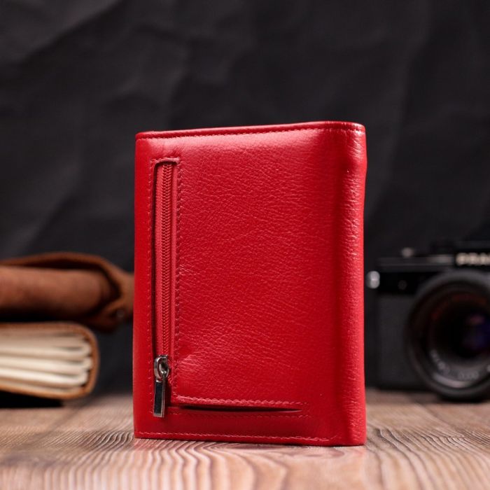 Яркий женский кошелек с монетницей из натуральной кожи ST Leather 19482 Красный