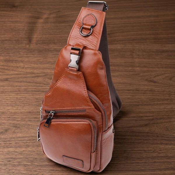 Мужская сумка через плечо из натуральной кожи Vintage 23049 Рыжий