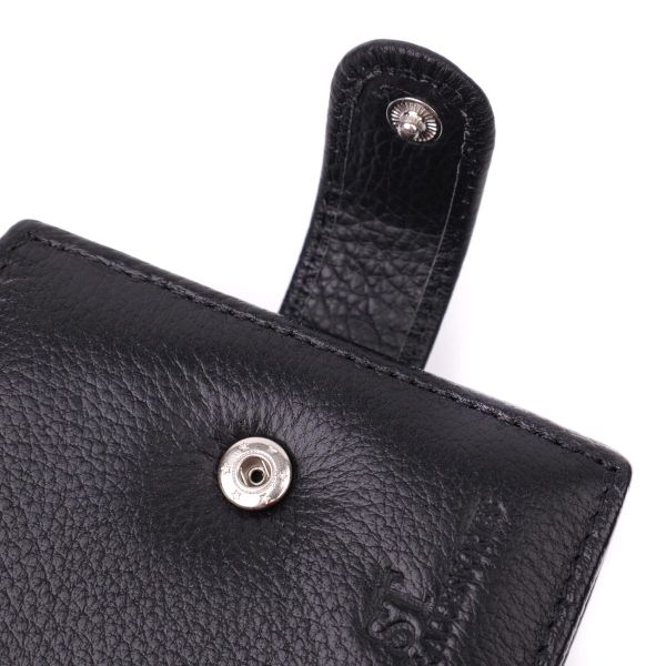 Кошелек для мужчин удобного размера из натуральной кожи ST Leather 22461 Черный