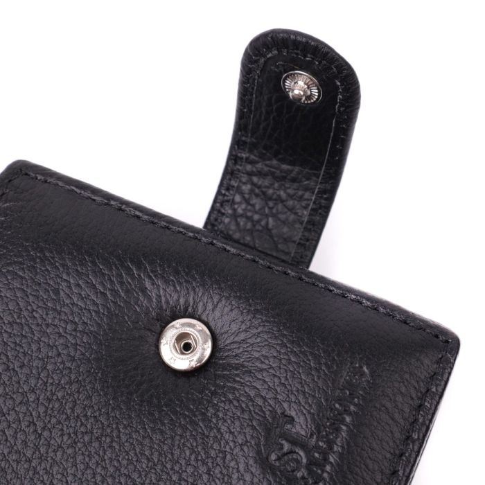 Кошелек для мужчин удобного размера из натуральной кожи ST Leather 22461 Черный