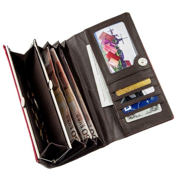 Кошелек женский из гладкой экокожи KIVI 19059 Розовый