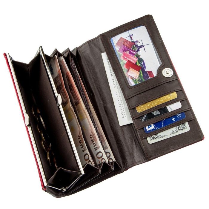 Кошелек женский из гладкой экокожи KIVI 19059 Розовый