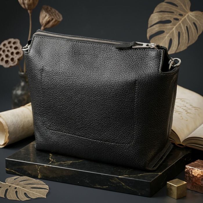 Качественная женская сумка из натуральной кожи GRANDE PELLE 11655 Черная