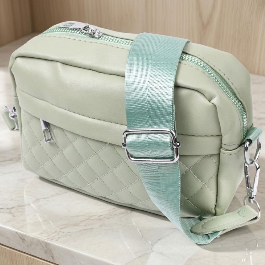 Стильная женская сумка кросс-боди с монетницей из экокожи Vintage 22797 Фисташковый