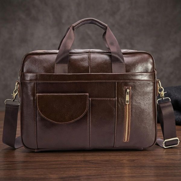 Сумка мужская под ноутбук Vintage 14882 Коричневая