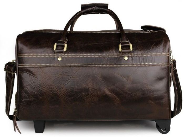 Сумка дорожная Vintage 14253 на колесах Коричневая