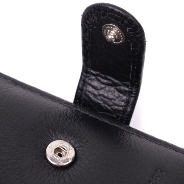 Бумажник для мужчин удобного размера из натуральной кожи ST Leather 22463 Черный