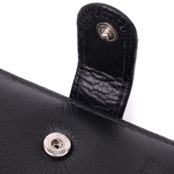 Бумажник для мужчин удобного размера из натуральной кожи ST Leather 22463 Черный