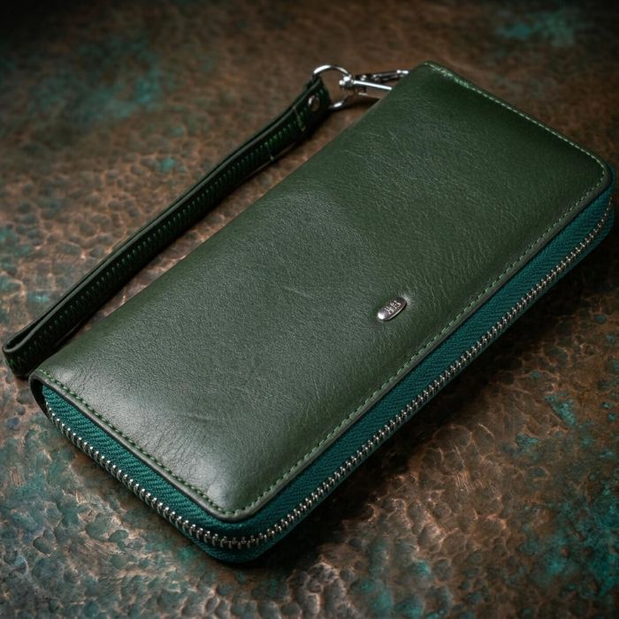 Женский клатч-кошелек на молнии ST Leather 18936 Зеленый