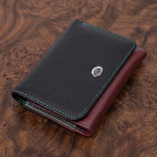 Удобный кошелек для девушек из натуральной кожи ST Leather 22497 Разноцветный