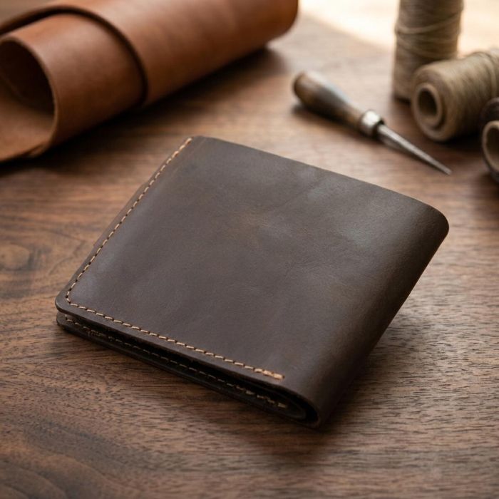 Кожаное мужское портмоне GRANDE PELLE 11460 Коричневый